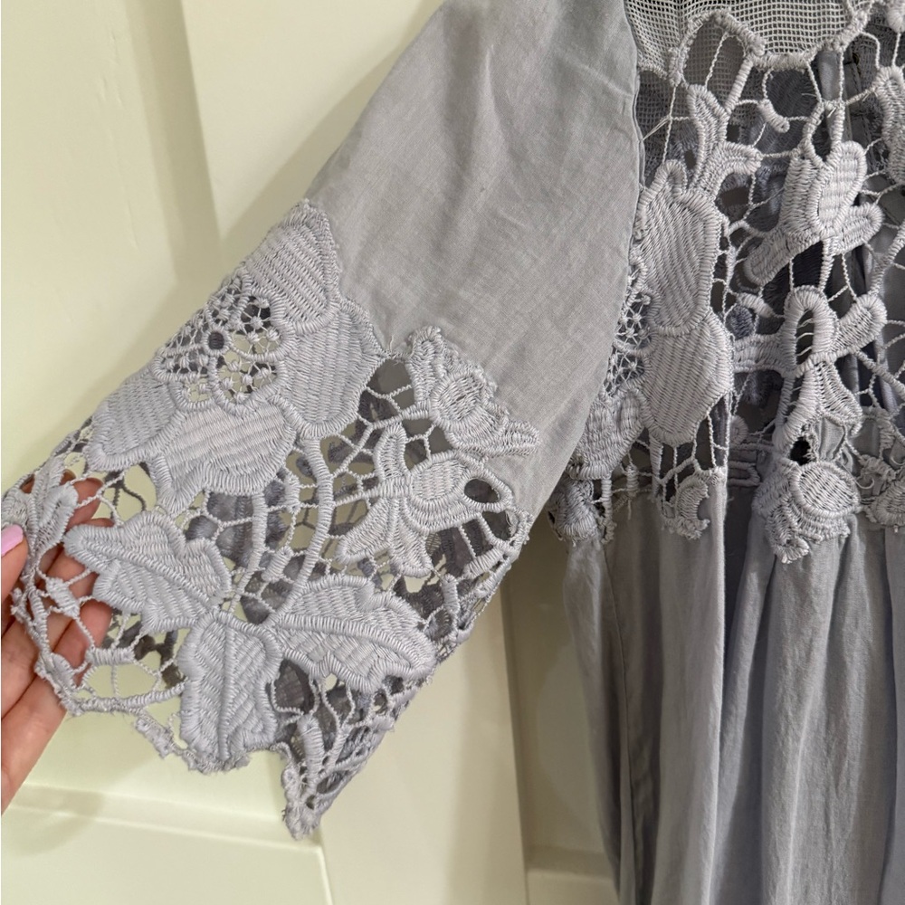 Anthropologie Holding Horses Magnolia Lace Dress Lilac US 10 Boho Lace Mini - Picture 8 of 13